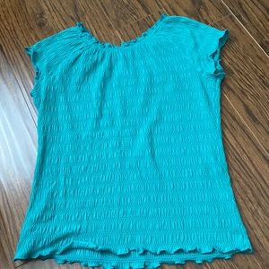 Girls Teal Ribbed Shirt
